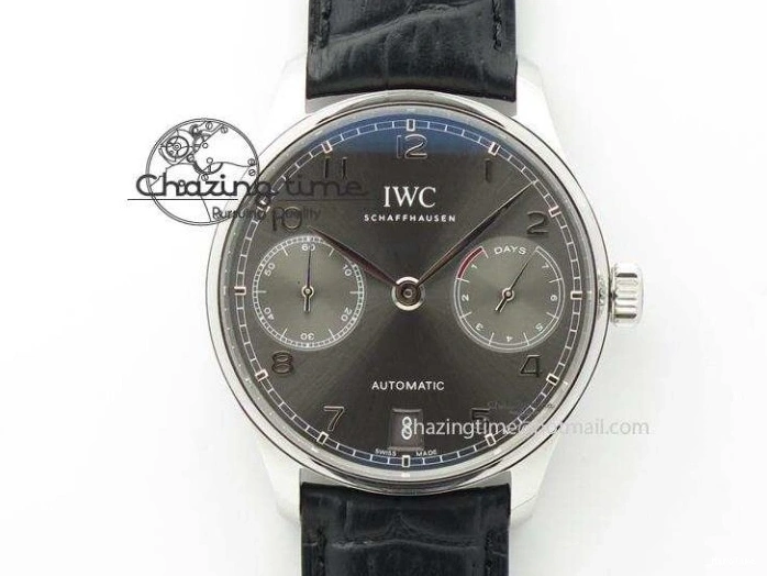 MIROTIME 0227 Sporty Portuguese Tourbillon IW504602 SS ZF Best Edition Blue Dial on Black Leather Strap 7175